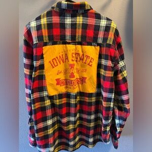 Iowa State upcycled flannel shirt